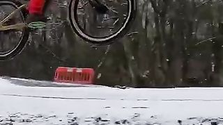Snowing？ Still gonna send it MTB toddler style!