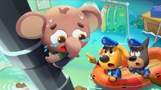 Police Rescue in Flooded Roads _ Safety Tips _ Cartoons for Kids _ Sheriff Labrador.