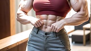 AI LookBook Muscle Girl ｜ Girl Flexing Biceps ｜ Female Biceps #fitness #ai #lookbook(15)