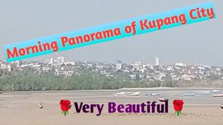 Panoramic view of Kupang city in the morning
