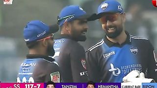 Direct through by Babar Azam runs out