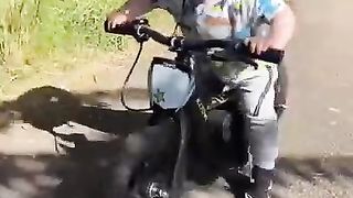 Learning to ride motorbikes as a toddler - making memories on e bikes!