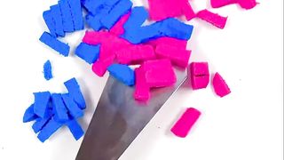 Do Kinetic Sand colors mix__ (Blue + Pink) #kineticsand #satisfying #asmrart #tappingsounds