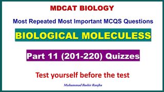 Biological Mloecules MCQS Part -11 #mdcatbiology #mdcat2023 #biologicalmolecules #etea2023 #nums2023
