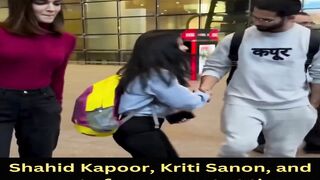 Shahid Kapoor, Kriti Sanon, and a cute fan moment at the Airport! #kritisanon #shahidkapoor #shorts #viral #youtubeshorts