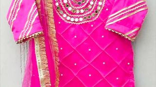 Beautiful and stylish pink gotta kinari work dress