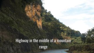 Highway in the middle of a mountain range