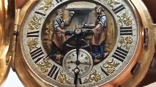 Швейцарские карманные часы XIX века с кузнецами.