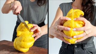 Opening a gaint mutant lemon