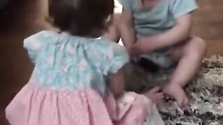 twin babies in action