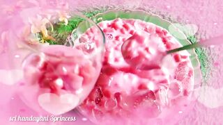Watermelon syrup ice milk, fresh drink