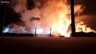 Huge explosion rips through Russian oil and gas field amid fears of sabotage