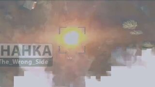 Russian Lancet loitering munition strikes on an AHS Krab howitzer in Platonivka Donetsk Oblast