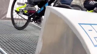 BMX racing fun - start gate balancing practice!