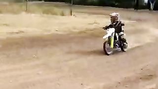 3 year old loves riding motocross!