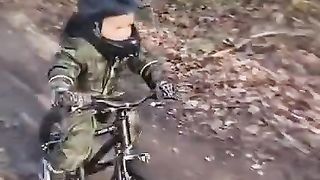 From baby to 3 year old biker - riding a RED MTB trail？!