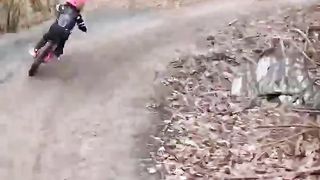 Riding dirt jumps as a 5yr old!