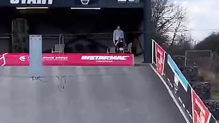 Toddler at BMX race training - 3 year old rider on a 20 inch Mini BMX!