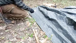 Solo Bushcraft Trip | Tarp shelter | Collecting Mushrooms and Cooking