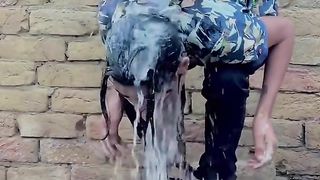 girls wash their hair