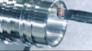 Ultra-precise, modern CNC lathes. Ultra-precision metal processing. Sticky spectacle