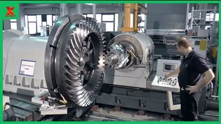 The World's Largest Bevel Gear CNC Machine- Modern Gear Production Line. Steel Wheel Manufacturing