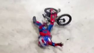 BMX pre schooler crashed riding down a huge roller! ????