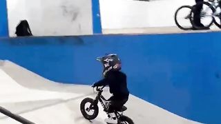 3 year old skate park BMX rider!