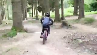 4yr old took on a mini MTB drop line! Would you？ #enjoytheride