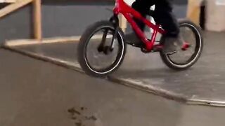 BMX pre schooler - did he land the jump box？
