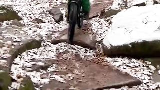 Riding MTB around  Cannock Chase in the snow!