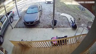 Woman Falls On Ice Hard