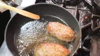 Hamburger omelet rice with a nice visual and just the right amount of ketchup rice