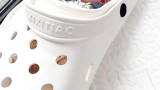 Look, there's a cute baby inside the shoe