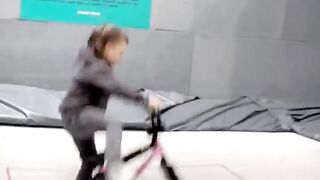 How to learn BMX bike tricks - on a trampoline! ????