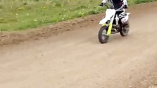 I stole my friends Husky mini 50cc motocross bike!