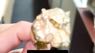 Natural Diamond & Solid Gold 3D Panther Head Ring