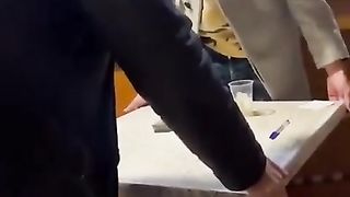 Funny prank of a man in a bar