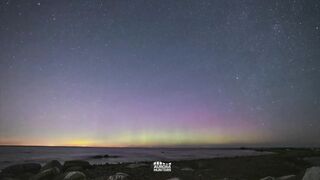 The northern lights lit up the sky over Lake Ladoga last night