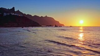 The beach at sunset