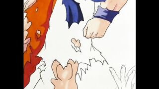 Drawing Goku Super Saiyan and Freeza