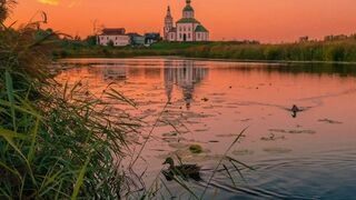 Beautiful summer sunset in Suzdal