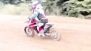 Toddler trying to ride motocross ????