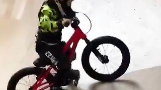 BMX riding toddler - its progress not perfection kids! ????