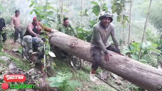 The struggle of woodworkers carrying wood || Asia street