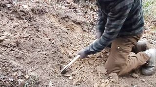 Winter Camping in Underground Bunker, Digging a Primitive Survival Stealth Shelter by Hand