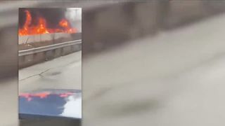 Tanker truck loses control, goes over bridge and bursts into flames on State Route 8; driver dead