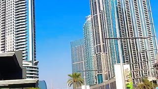 Dubai Street Road Burj Khalifa Beautiful View