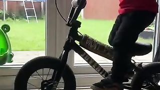 Toddler BMX wheelie progress report ????
