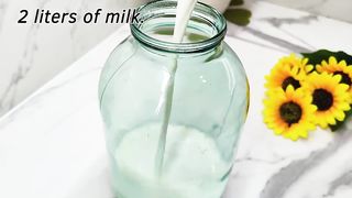 1 kg Käse aus 2 Liter Milch! Kein Essig oder Zitronensäure.